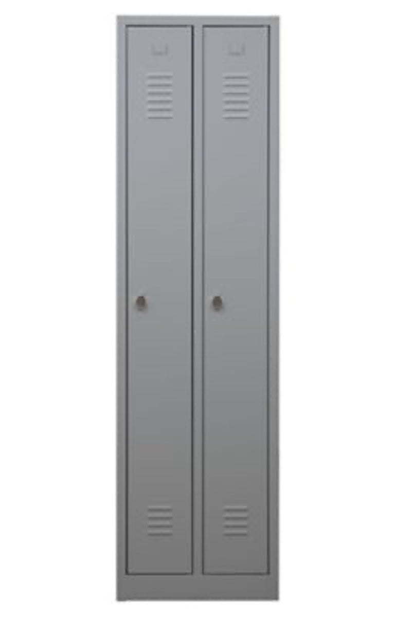 PROREGAL Garderobekast Camel 2 Compartimenten HxBxD 180 x 50 x 50 cm Hangslot Grijs