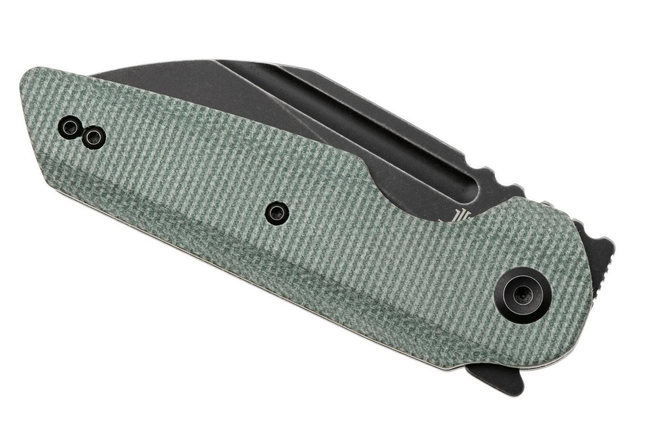 Tenable Knives Rafe L T1048A1 Blackwashed 14C28N, Green Micarta, zakmes, 4T5 design