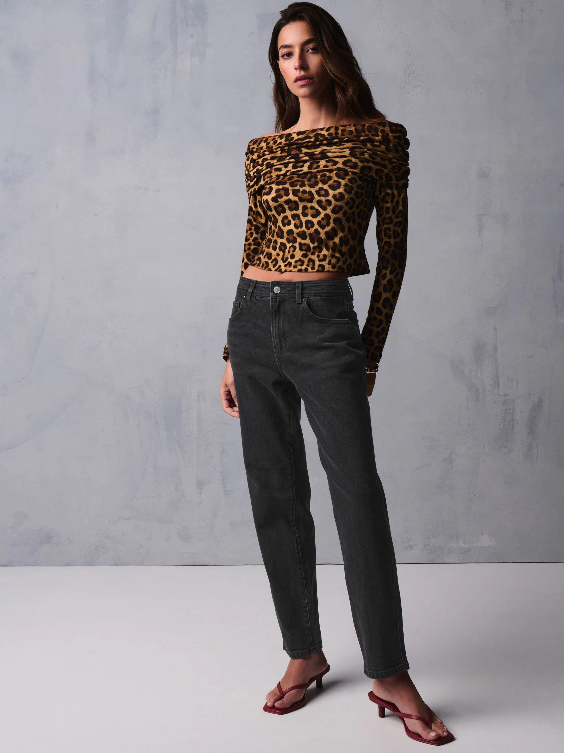 Zwarte wassing - Mom comfort stretch jeans