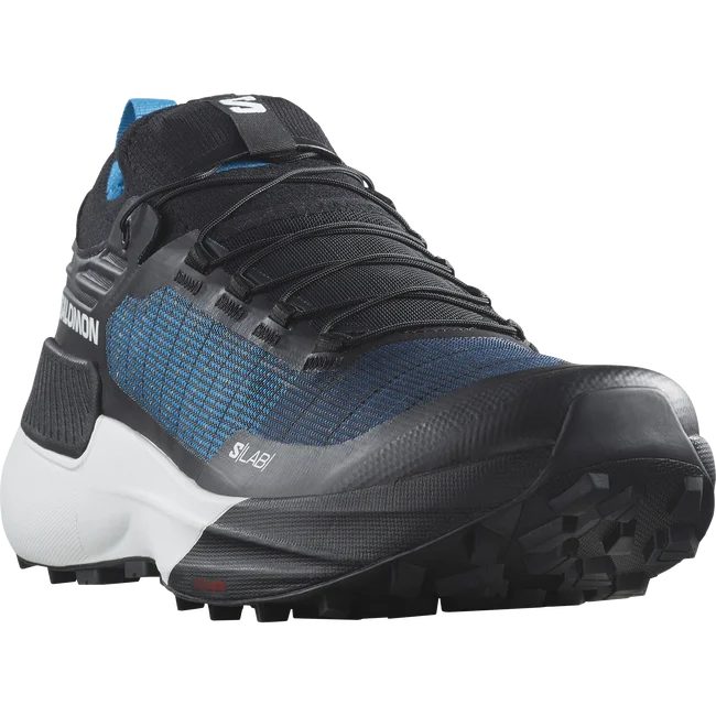 S/LAB GENESIS  Chaussures de trail running unisexes Black/White/BLUEDANUBE