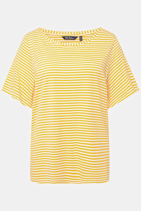 T-Shirt, U-Boot-Ausschnitt, Flügel-Halbarm
