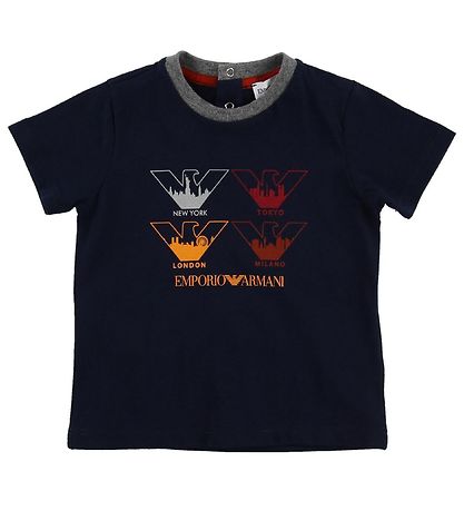 Emporio Armani T-Shirt - 3er-Pack - Graumeliert/schwarz/orange