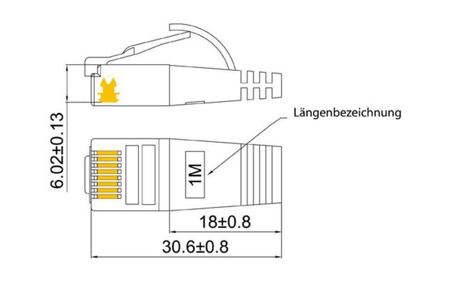 Slimpatchkabel RJ-45 - RJ-45, Cat 6, STP, 5 m, BlauGeschirmtes Twisted-Pair-Kabel (STP) mit Klinkenschutz