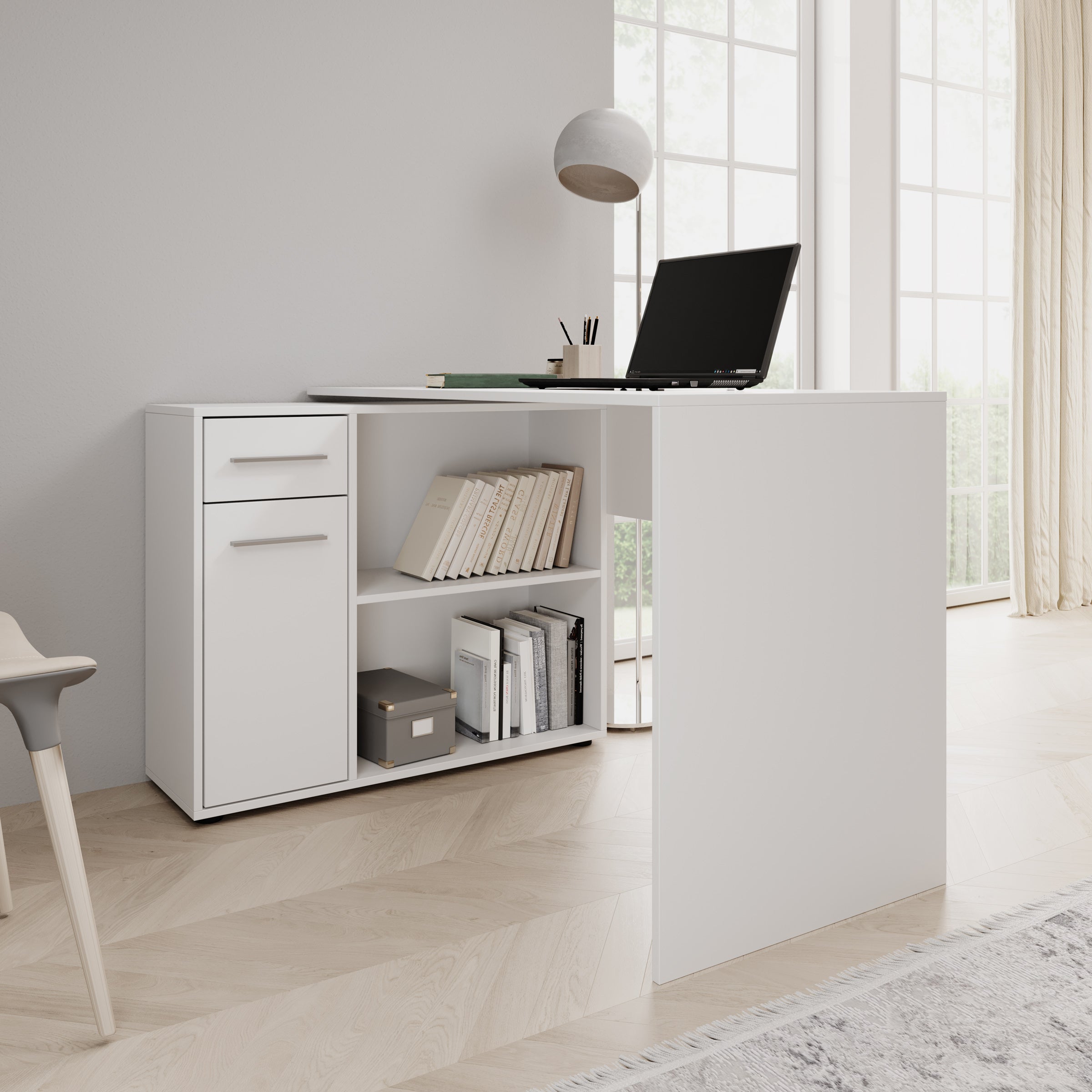 Meubella - Silky - Bureau - Wit - 92x120x75 cm