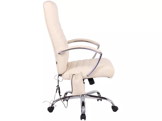 Chaise de bureau - Similicuir & Métal chromé - Crème - Valais