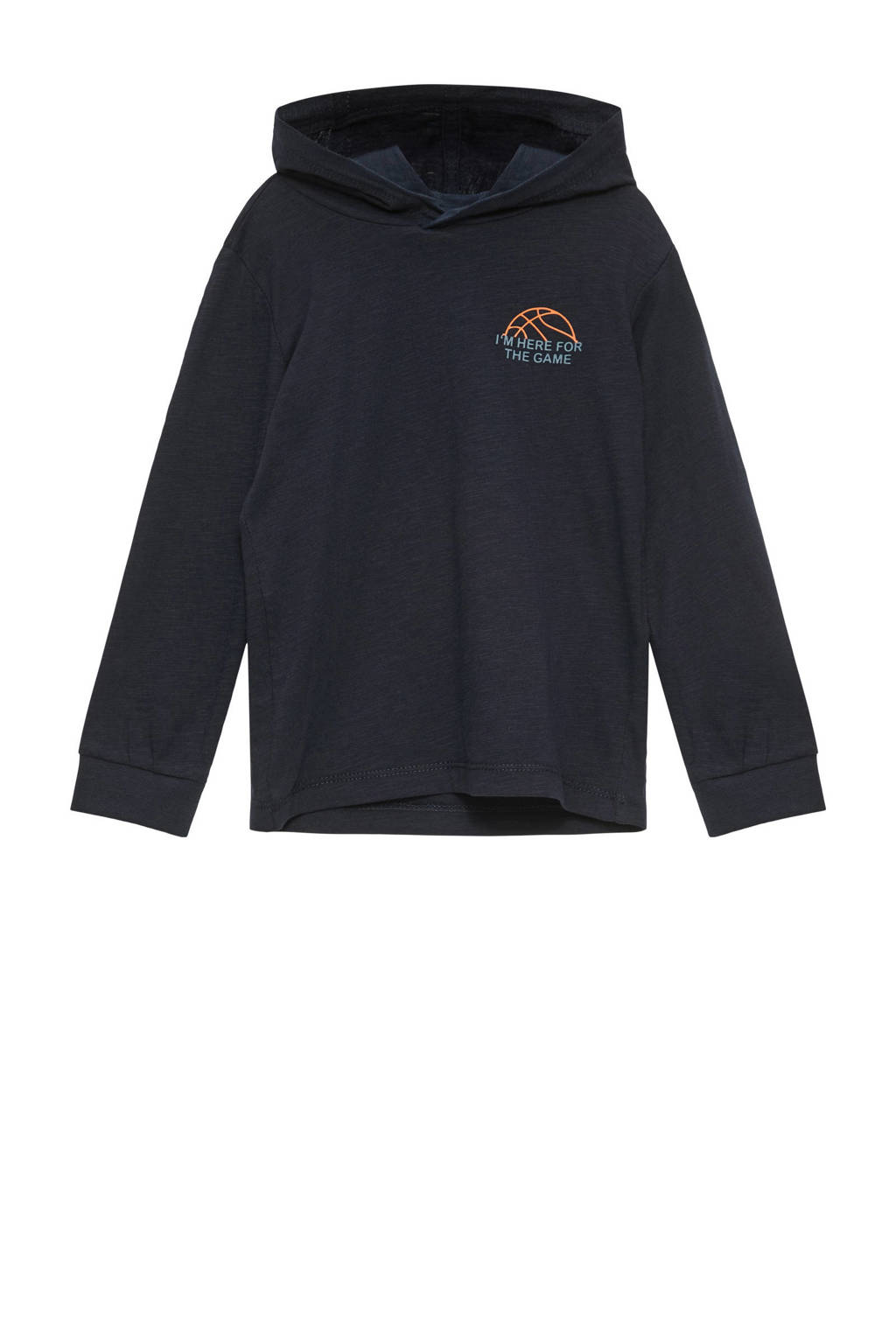 s.Oliver hoodie met backprint donkerblauw