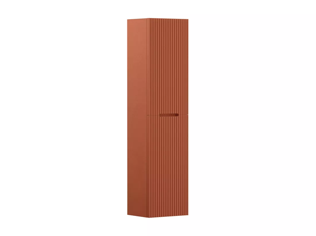 Colonne de salle de bain suspendue - 140 cm - strié terracotta - PAVANI