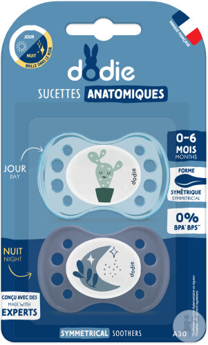 Dodie Sucettes Anatomiques 0-6 Mois Duo Jour Et Nuit Mixte 2 Pièces