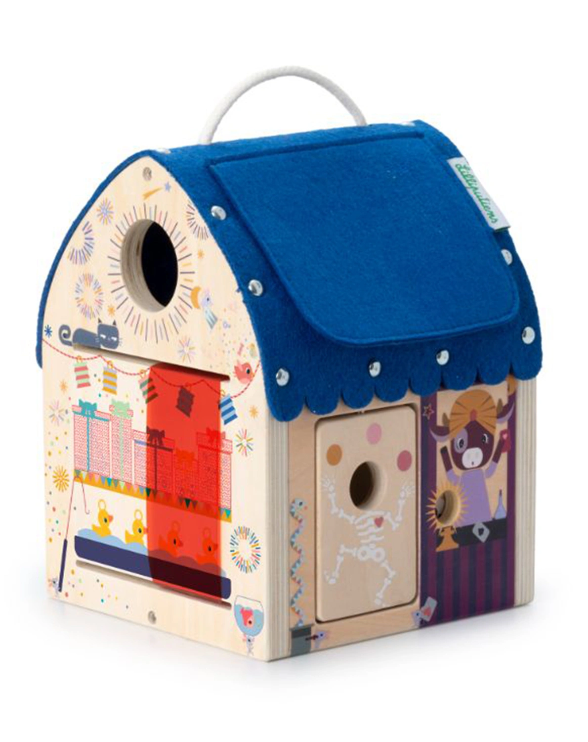 Holz-Aktivitätsspielzeug JOES HAUS (15x15x20)