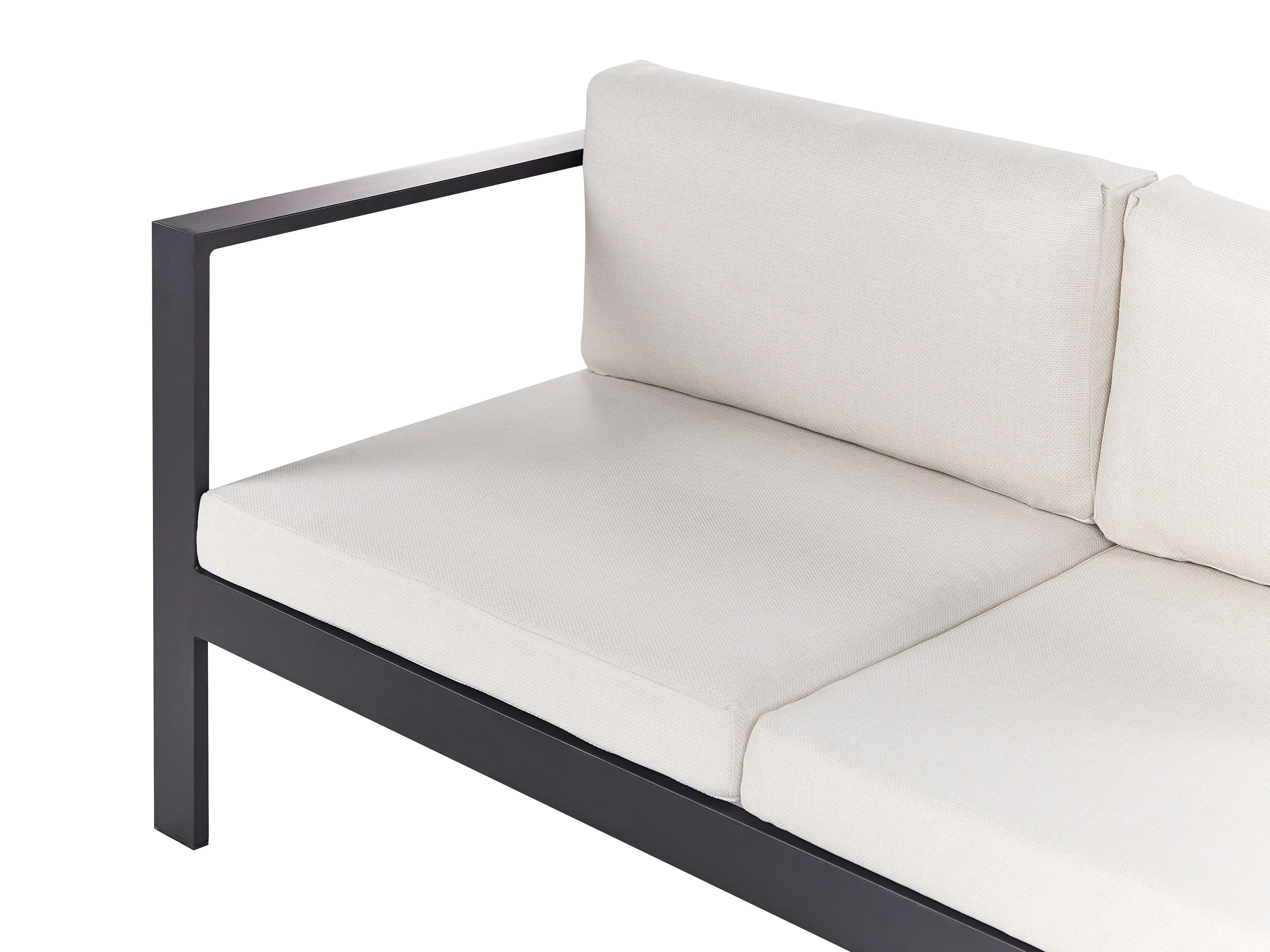 Tuin hoekloungeset met tafel 5-zits MESSINA linkszijdig Metaal Gebroken wit