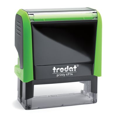 TRODAT Printy 4914 - Tampon personnalisable avec 6 lignes de texte - zone d'impression 64 X 26 MM - vert