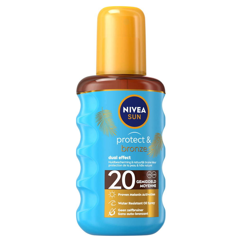 Heel fijne zonnebrandolie waar je ook van bruintprotect & bronze zonneolie spray SPF 20 - 200 ml