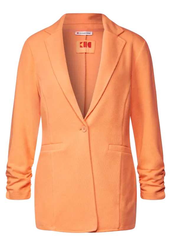 Longblazer mit Raffung - soft juicy mandarine