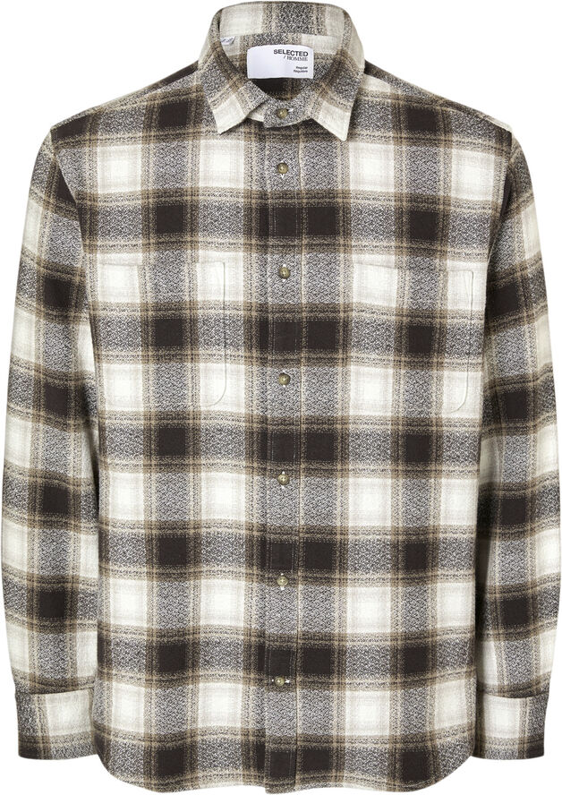 Selected Homme SLHREGOWEN-GRINDLE CHECK SHIRT LS Chocolate torte/checks
