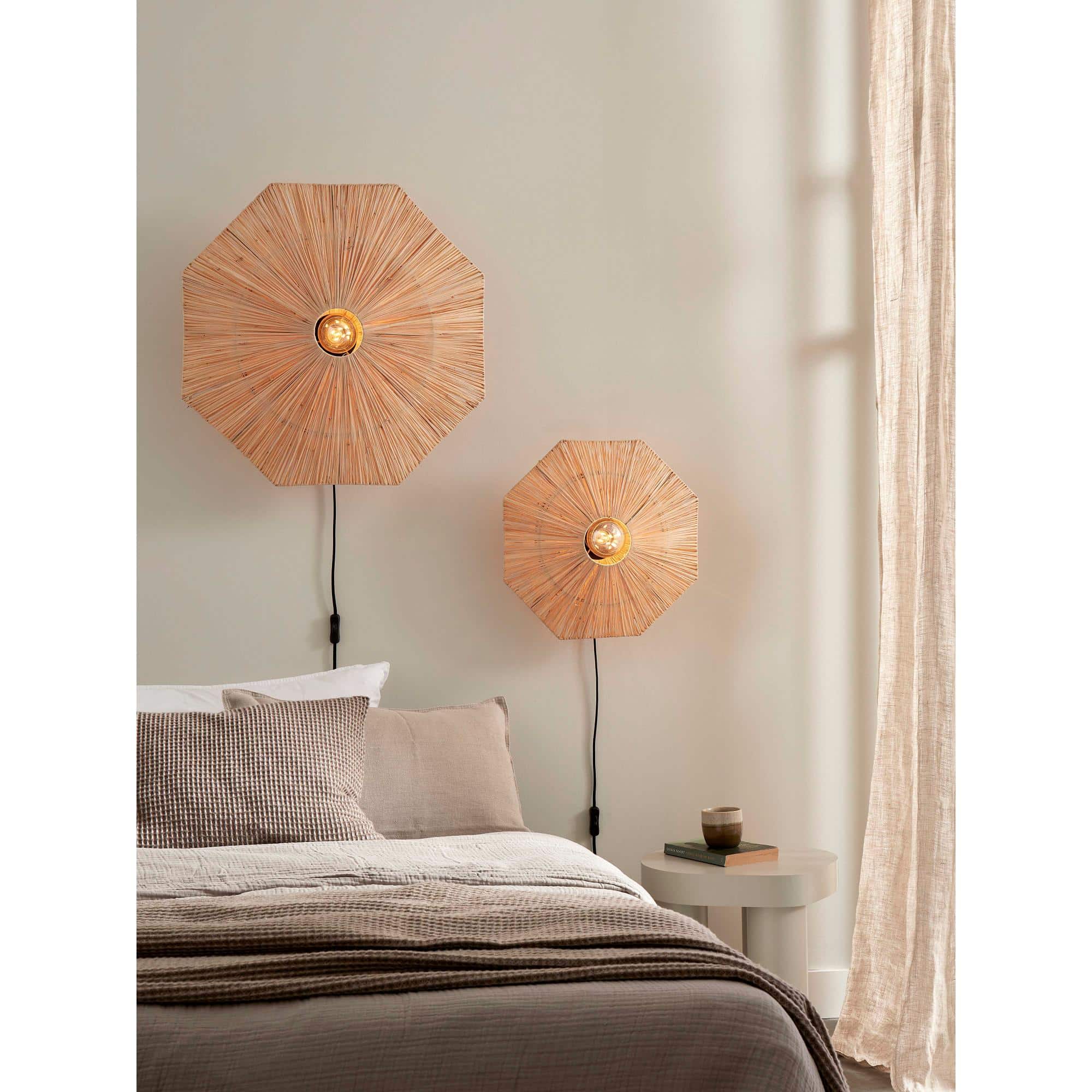 GOOD&MOJO Wandlamp Panama - Naturel - 65x7x65cm