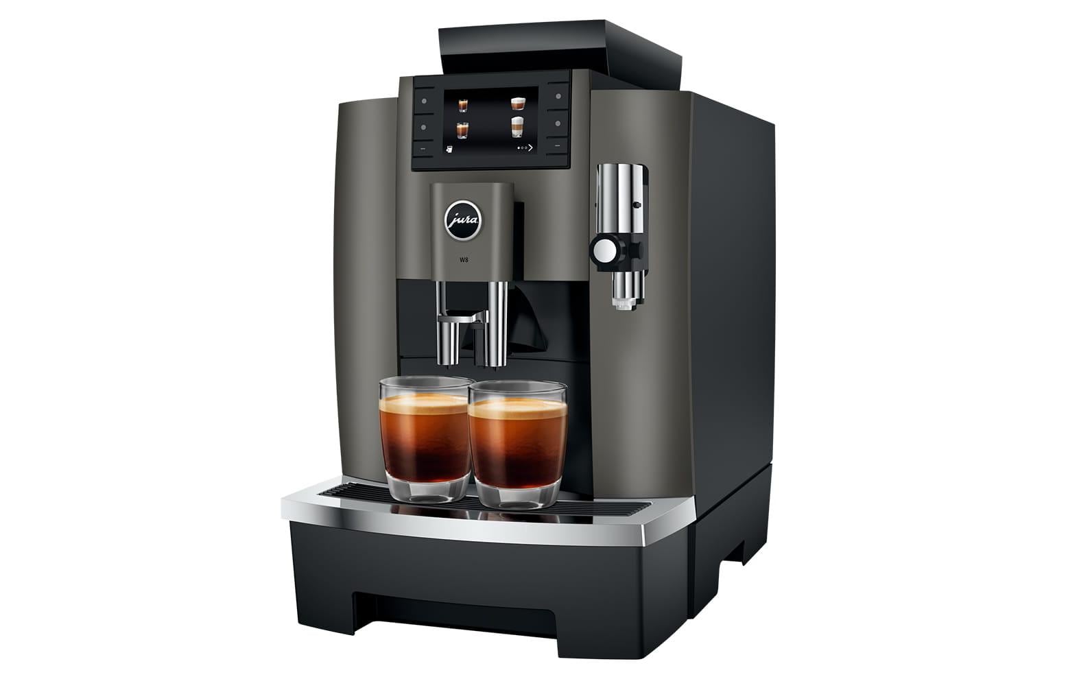 Kaffeevollautomat W8 Dark Inox (SA)<br>Zwei-Tassen-Vollautomat für eine Vielzahl von Kaffeegetränken