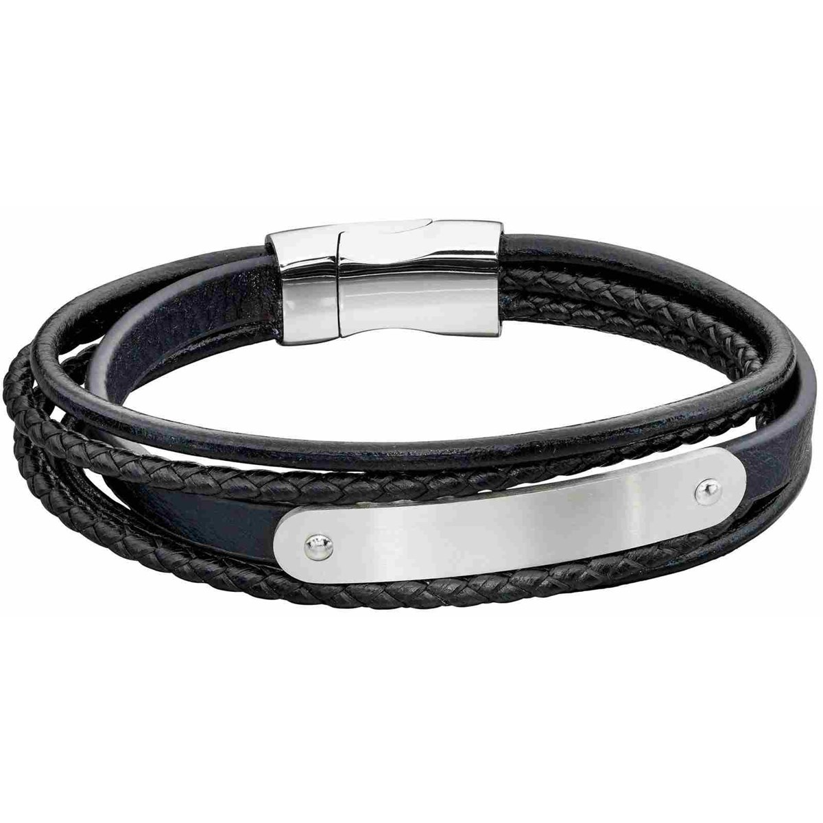 Bracelet cuir en acier inoxydable