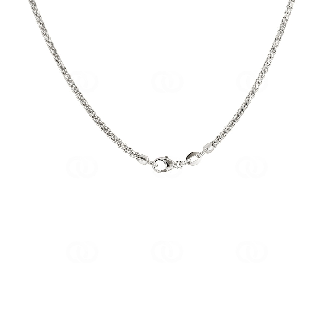 Zopfkette 750/18 K Weissgold 2.1mm