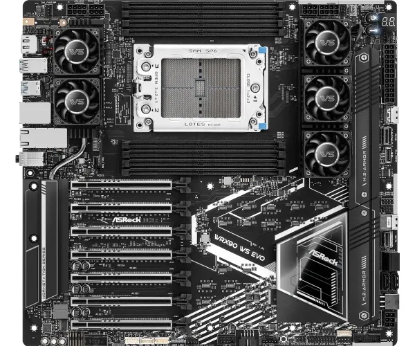 ASRock WRX90 WS EVO - Bundkort - forlænget ATX / SSI EEB - Socket sTR5 - AMD WRX90 Chipset - USB-C 3.2 Gen 2x2, USB4, USB 3.2 Gen 1, USB 3.2 Gen 2 - 10 Gigabit LAN - onboard grafik - HD Audio (8-kanaler)