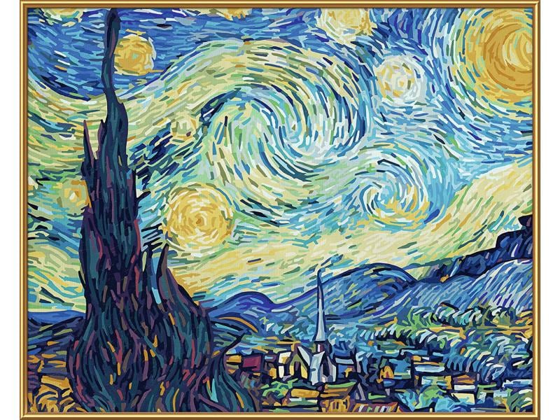 Schipper Malen nach Zahlen Sternennacht Bilder malen für Erwachsene, inklusive Pinsel und Acrylfarben, 40 x 50 cm