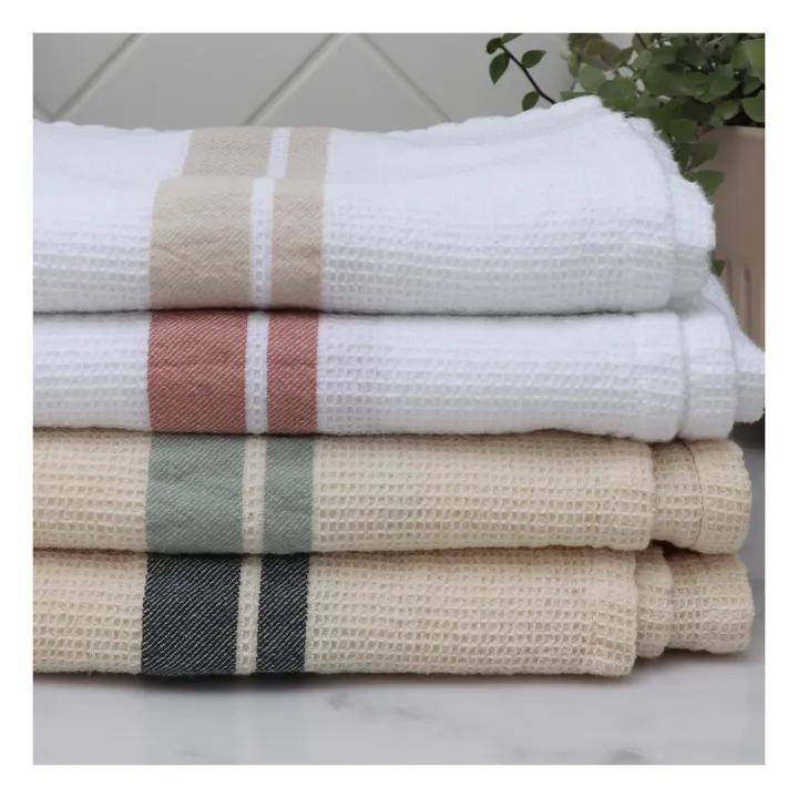 Camomile London Serviette de bain waffle en coton | Terracotta