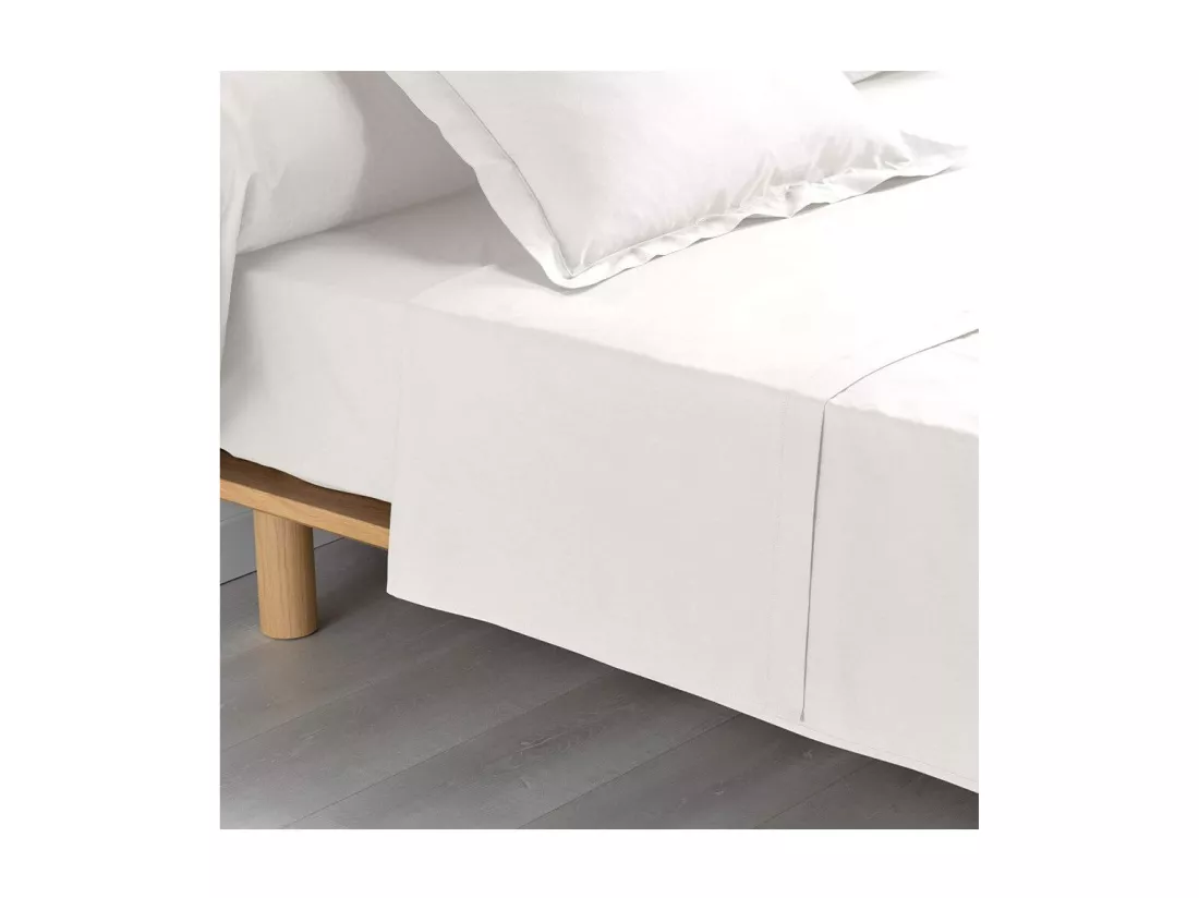 Drap plat uni - 240 x 300 cm - Percaline - Beige