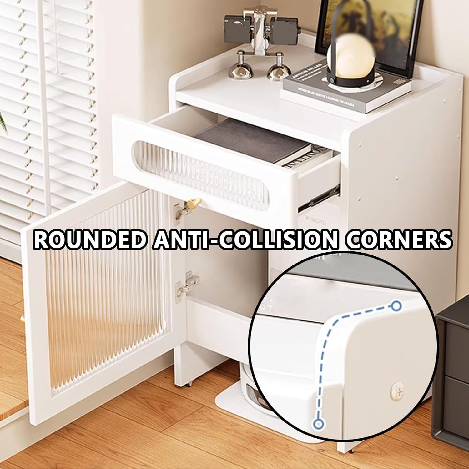 Aufbewahrungsschrank for Kehrroboter Smart Robot Vakuumschrank Leise Universalrollen Kleiner Aufbewahrungsschrank Mit Schubladen Und Acryltüren 50 X 40 X 83 cm