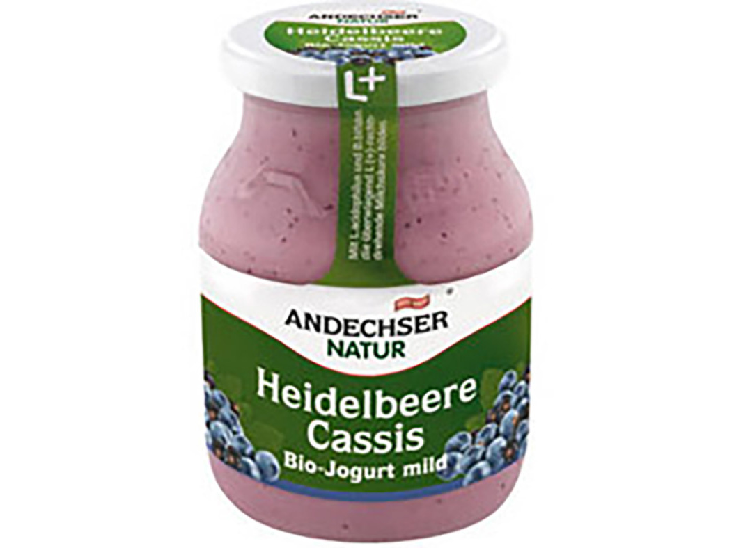 IOGURTE ANDECHSER BIOLÓGICO MIRTILO E CASSIS 500G