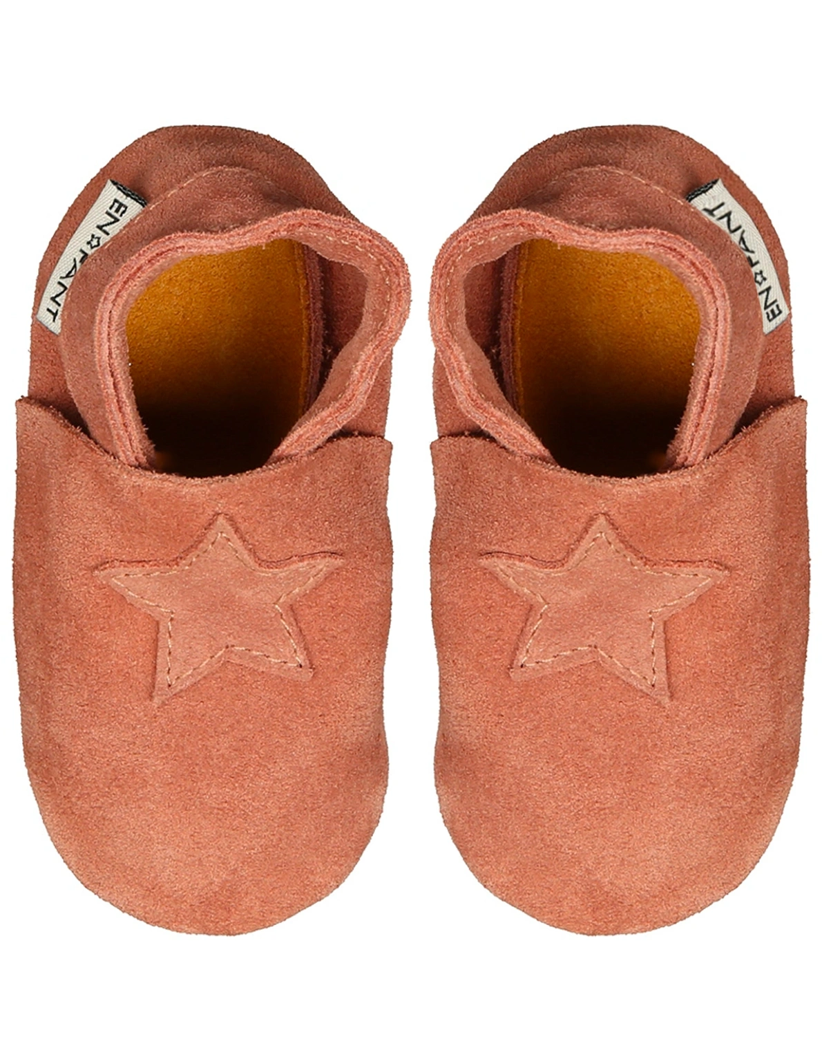 Leder-Krabbelschuhe STERN in old rose