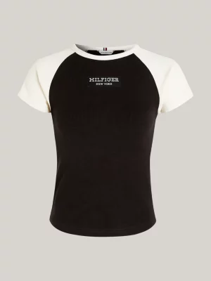Camiseta de beisebol canelada Hilfiger Monotype