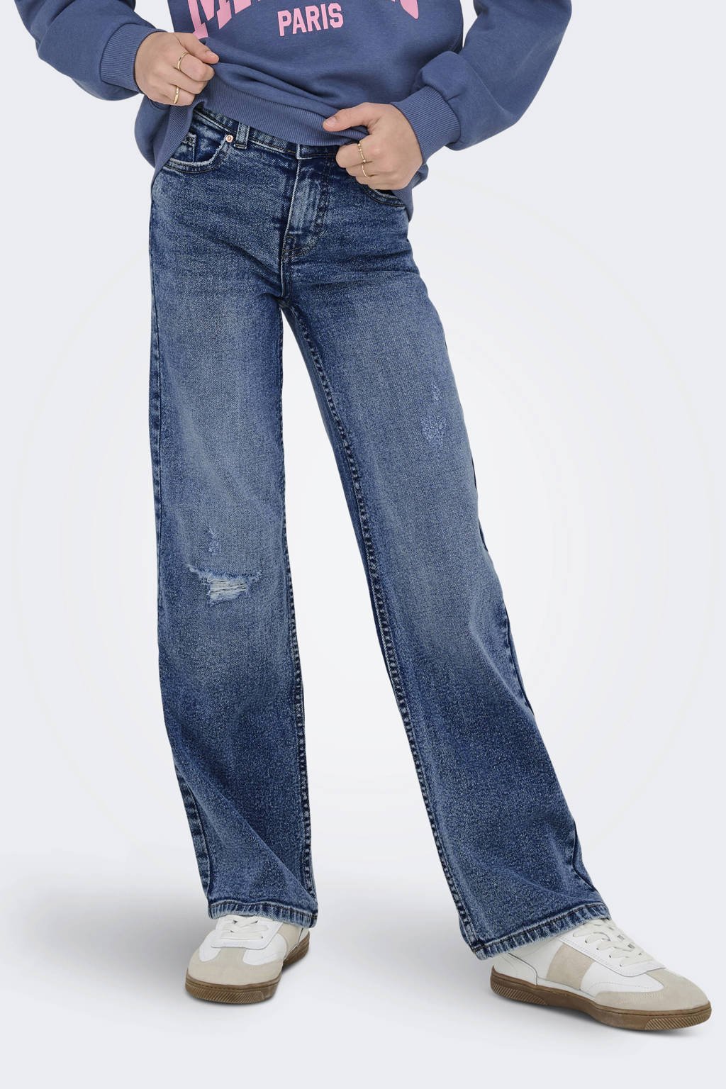 KIDS ONLY GIRL wide leg jeans medium blue denim