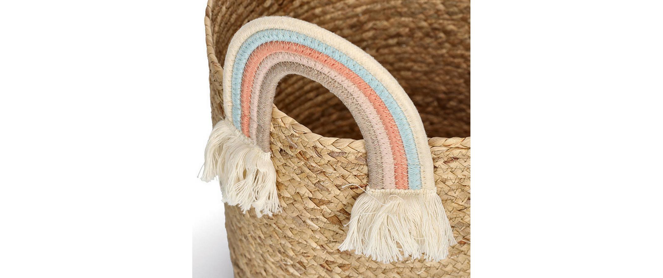Spielzeugkorb Rainbow Natur Seegras 35 x 34 cmAufbewahrungskorb für Kinderzimmer