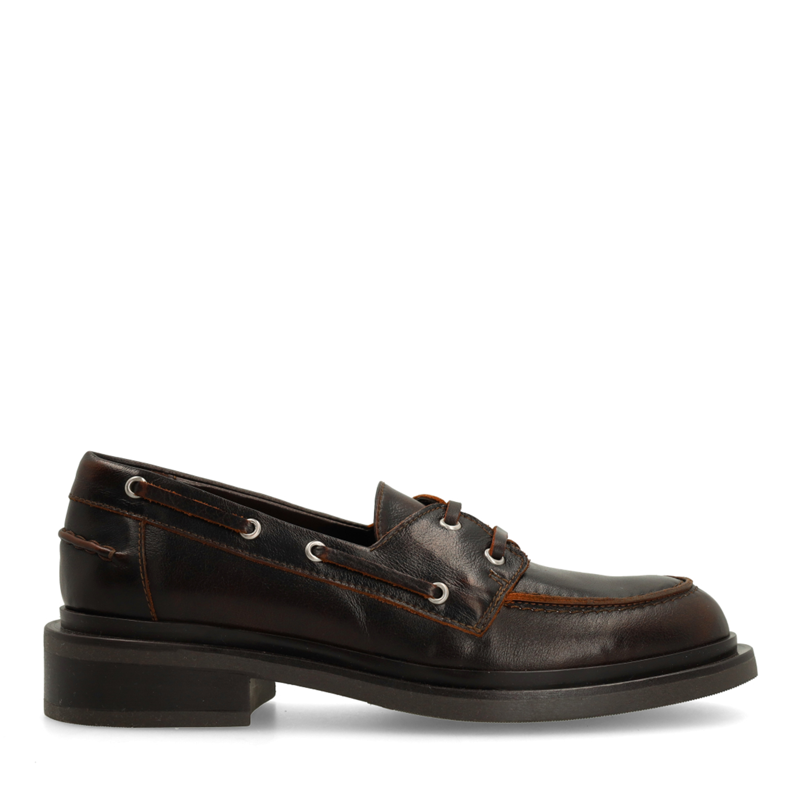 Bruine leren bootschoenen
