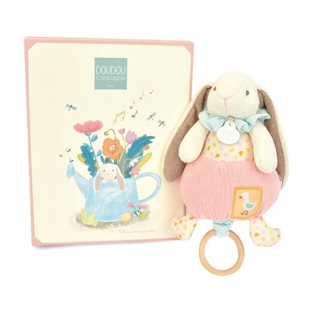 Peluche musicale lapin ciboulette - Rose - DOUDOU ET COMPAGNIE