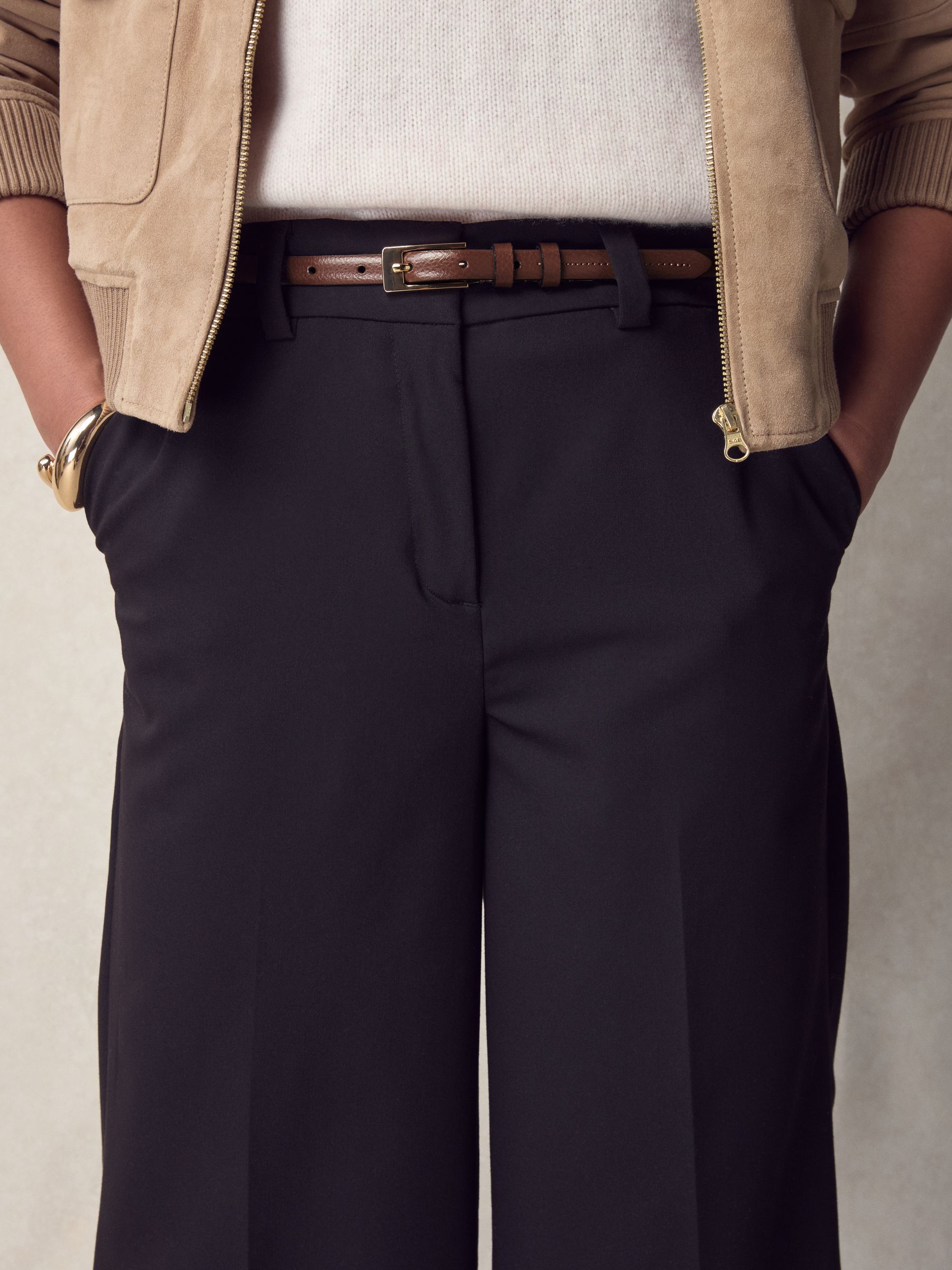 Mokkabruin - N. Premium skinny Made In Italy leren riem