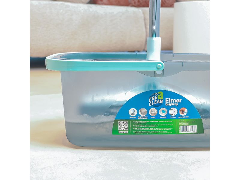 CreaClean Putzeimer EasyProp 10 l, Grau Wisch und Putzeimer