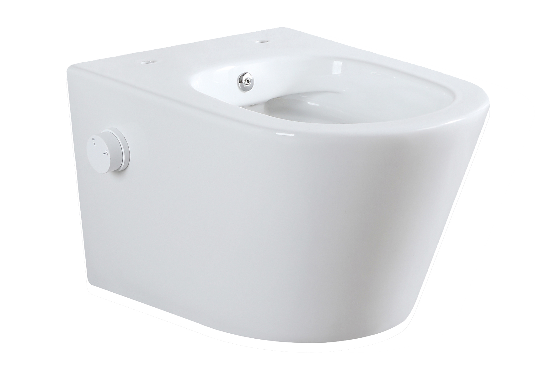 Mueller Afesta randloos toiletpot met bidetsproeier koud wit glans