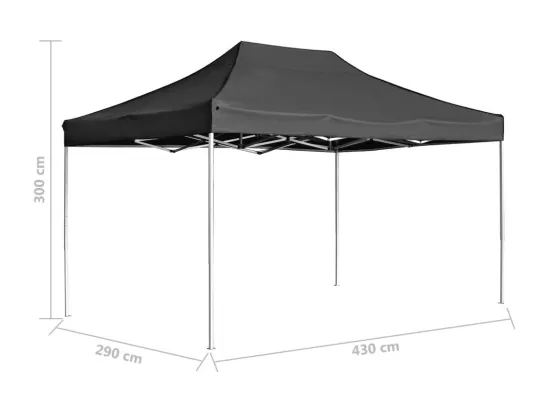 Tente de réception pliable Aluminium 4,5x3 m Anthracite