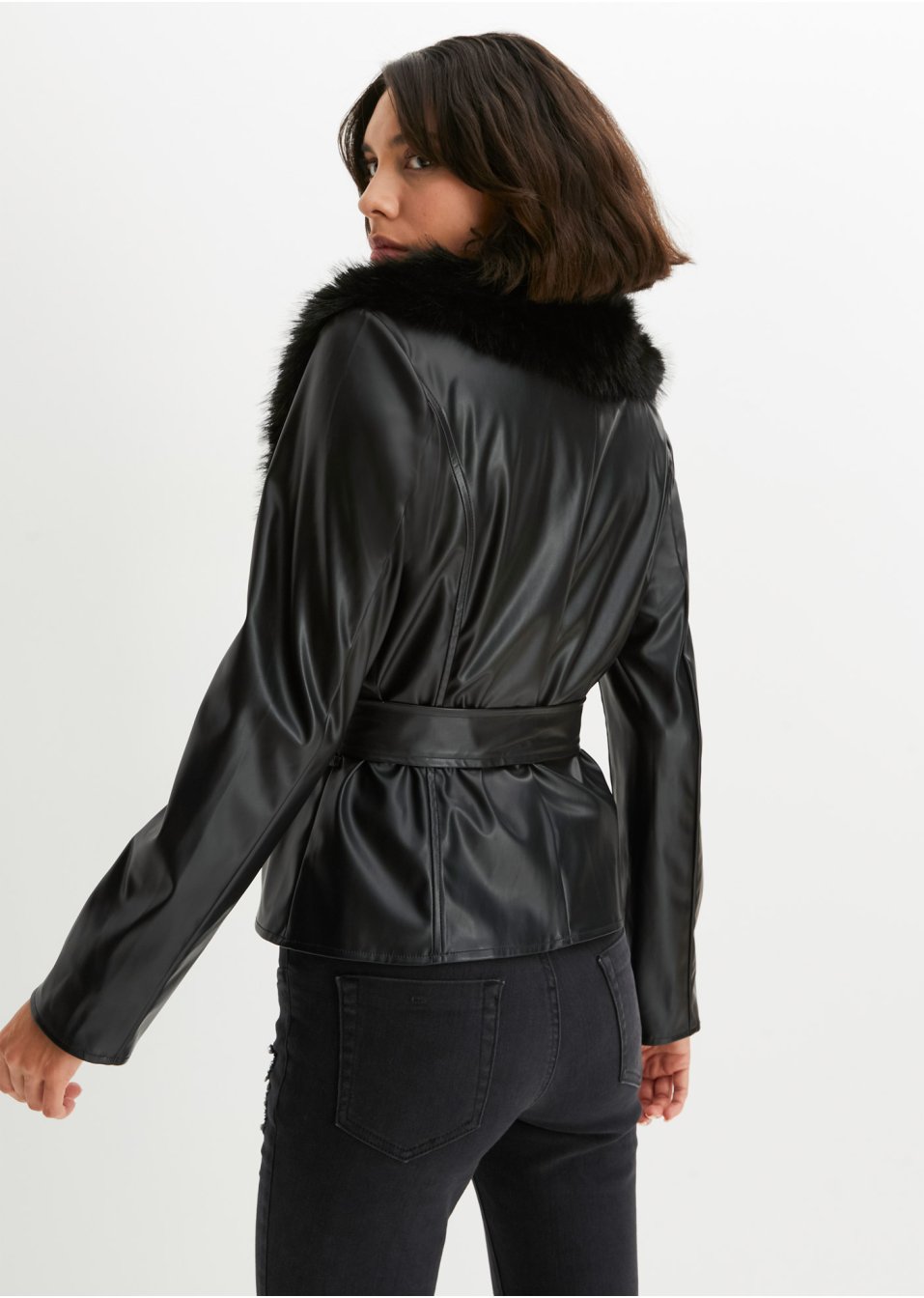 Veste avec col en synthétique