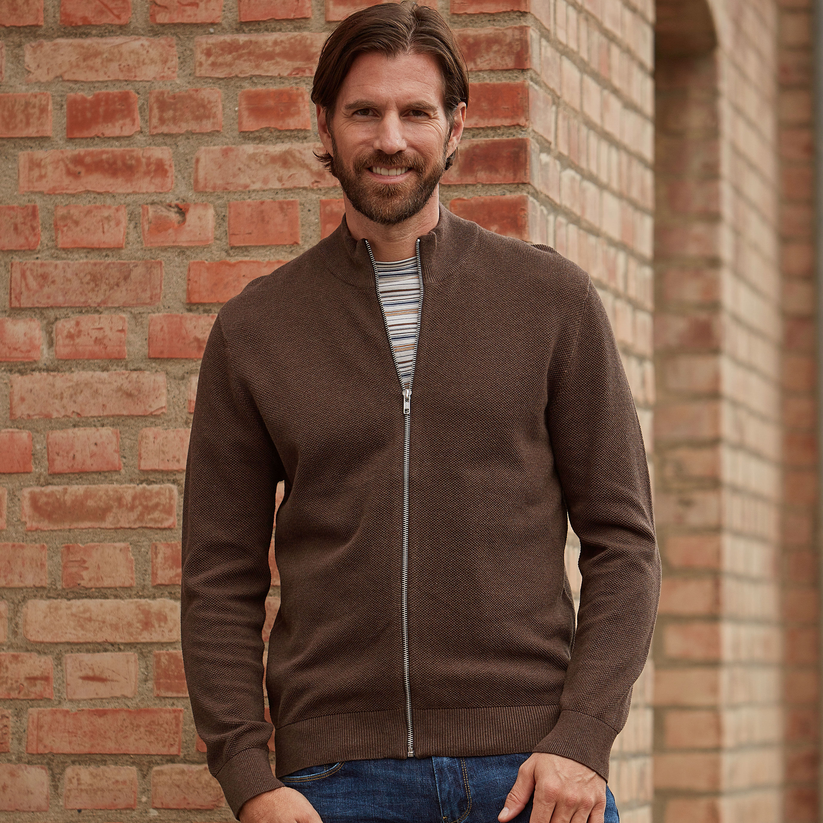 Herren Strickcardigan mit Reissverschluss