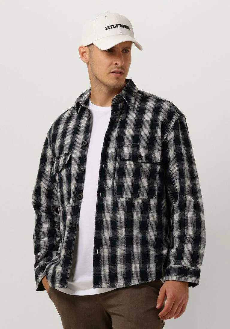 SELECTED HOMME donkerblauwe selected homme overshirt slhloosemason-flannel overshirt w noos