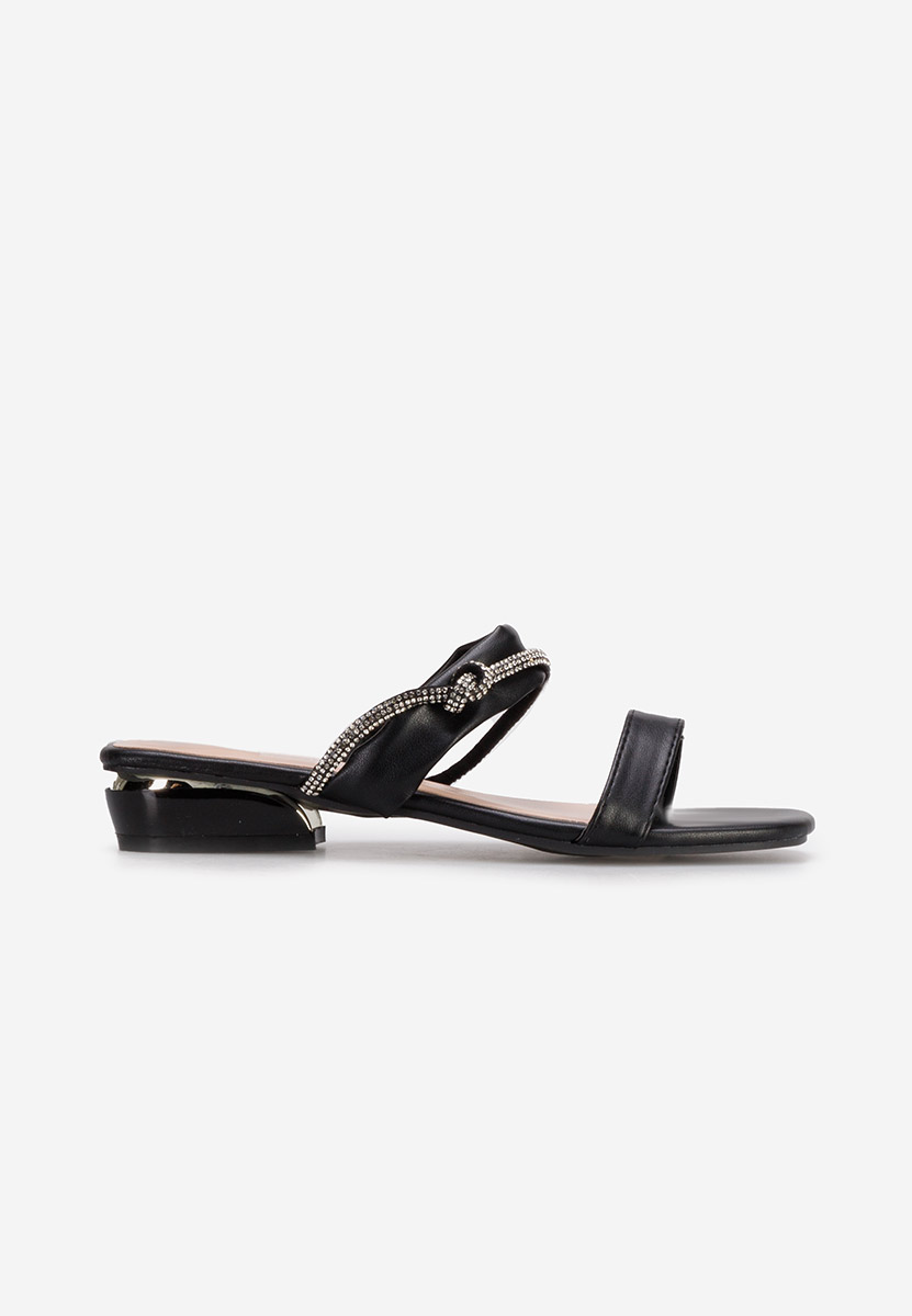 Mules à petit talon noirs Raziana