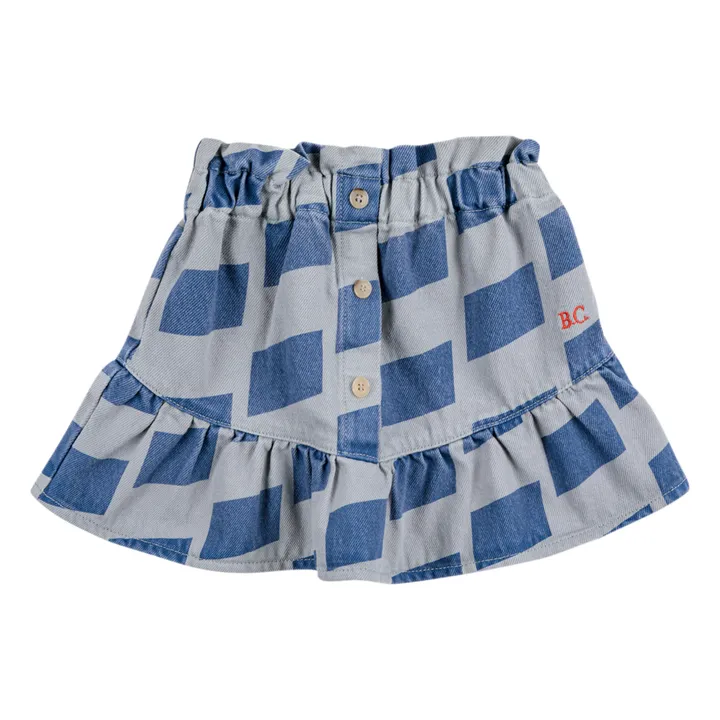 Bobo Choses Jupe Denim Coton Responsable Carreaux | Bleu jean