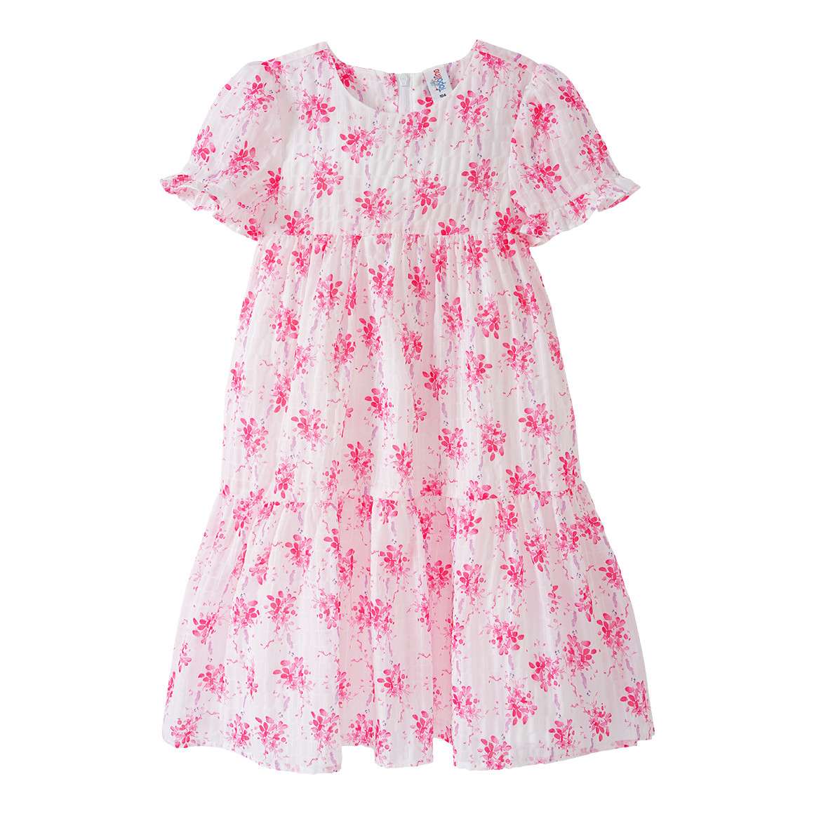Topolino Festliches Mädchen Kleid mit Blumen-Muster pink / weiss
