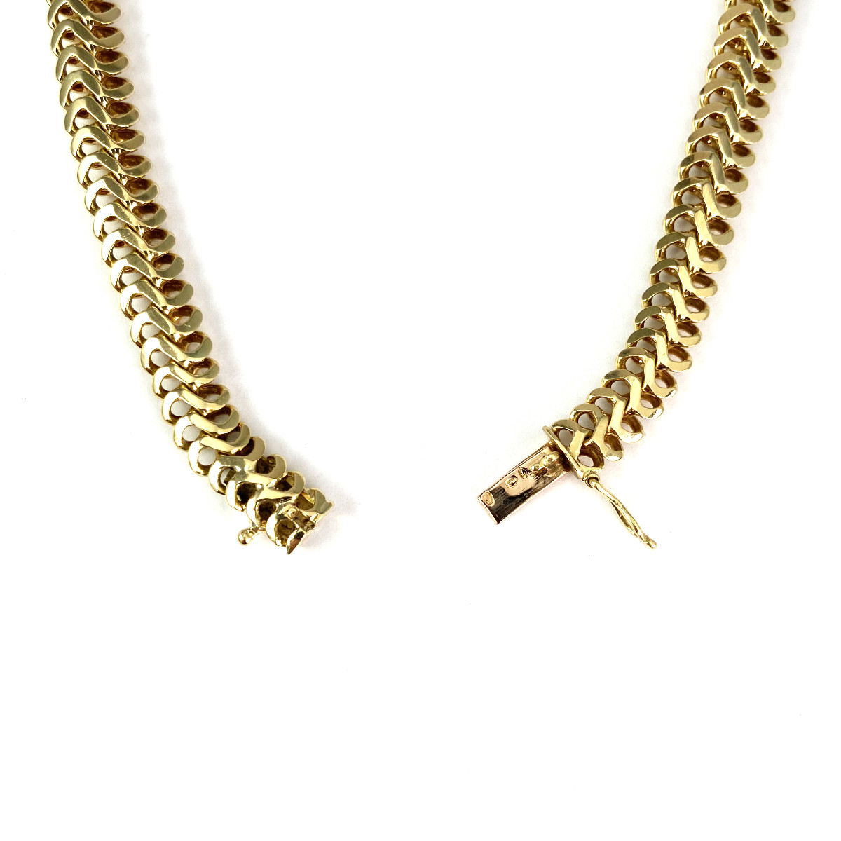 Collier d'occasion or 750 jaune maille fantaisie 45 cm