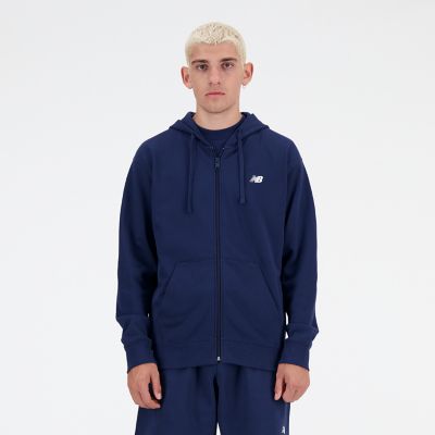 New BalanceStacked Logo French Terry FZ Hoodie - blau