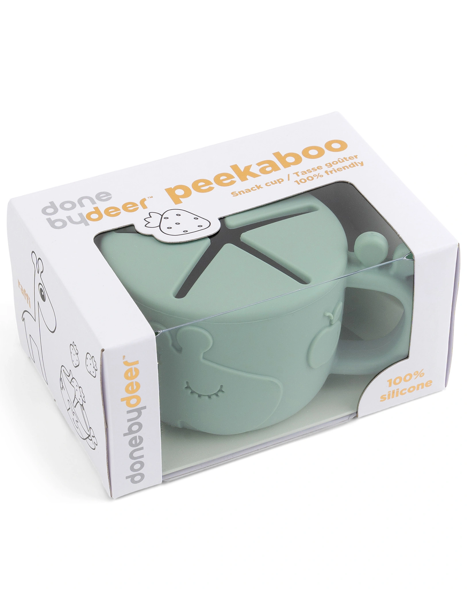 Silikon-Snackbecher PEEKABOO - RAFFI in grün