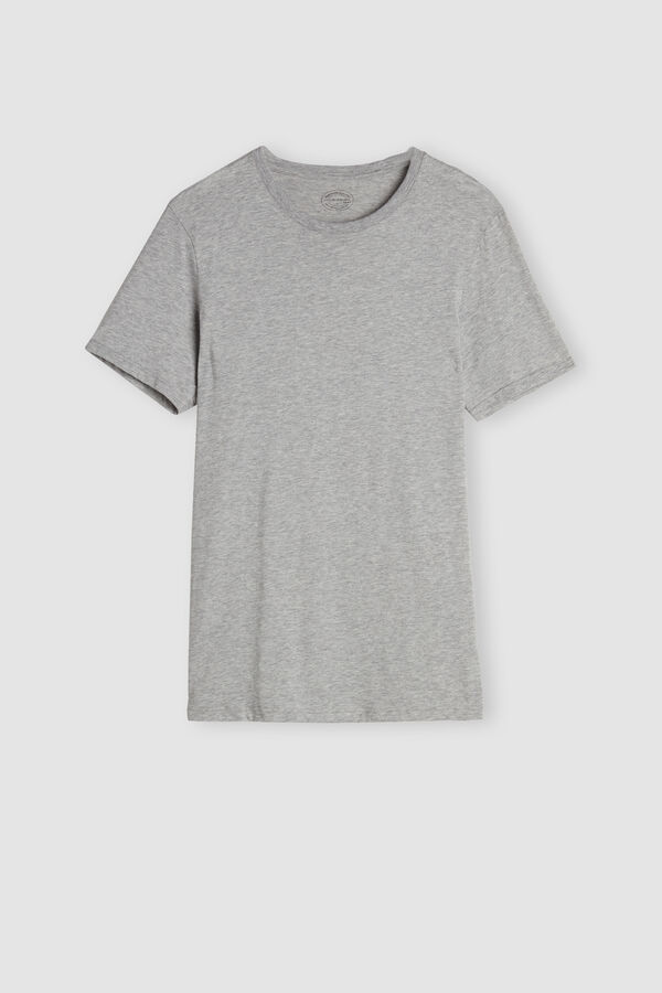 Camiseta de manga curta e gola redonda em algodão Supima®
