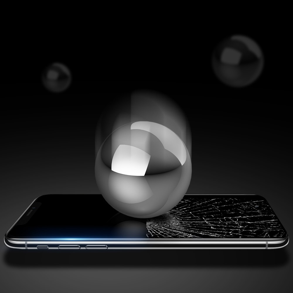 iPhone 11 / iPhone Xr Full-Screen Vollbild Panzer Glas Display mit Rahmen - Schwarz