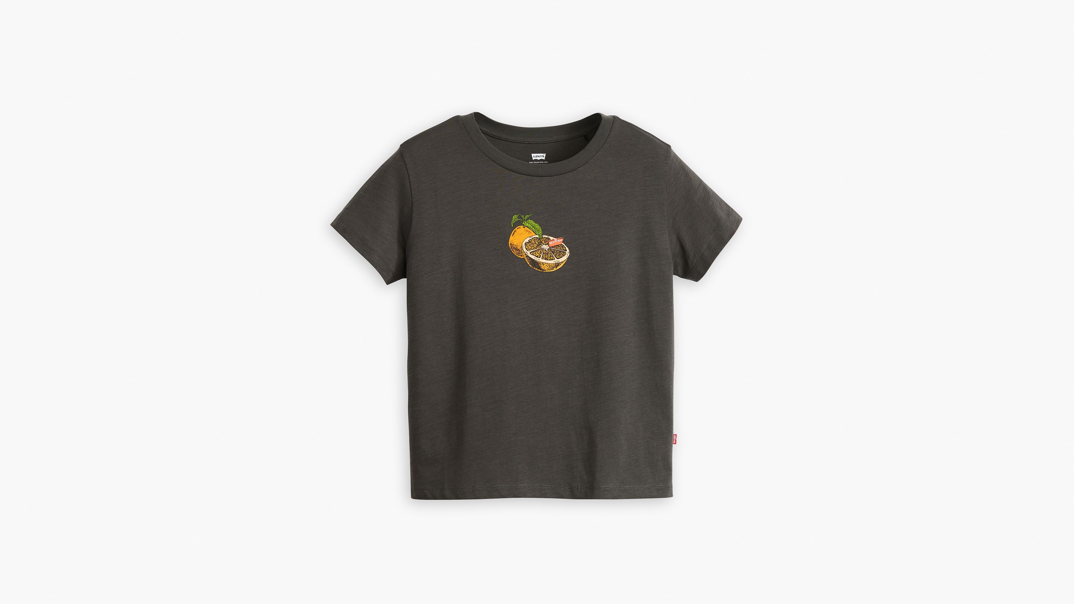 T-shirt graphique Boxy - Tab Orange Pirate Black - Noir